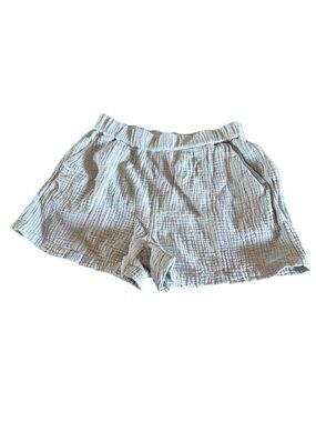 Madewell Women’s Easy Pull-On Shorts in Lightspun Cotton Gauze light blue size L